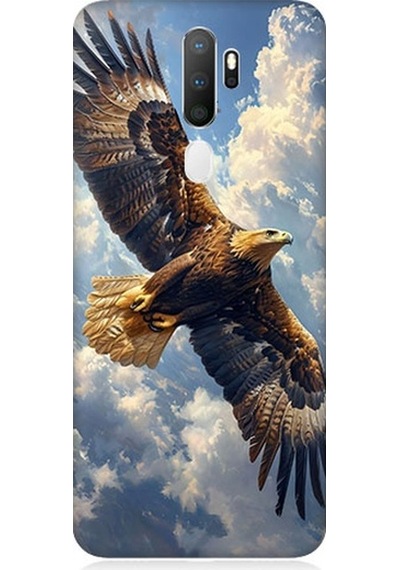 Oppo A5 2020 Uyumlu Gökyüzünde Uçan Kartal Desenli Silikon Kılıf