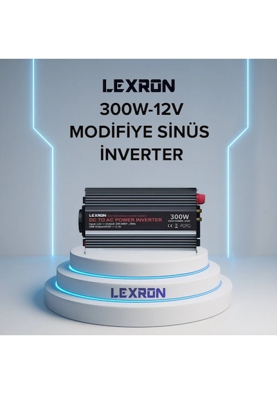 Lexron - İnges 300 Watt Modifiye Sinüs İnverter - 12 Volt İnvertör - 220 Volt Çevirici