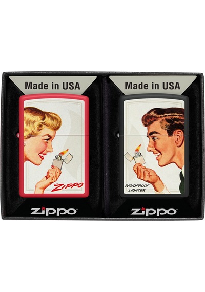 Zippo 233/218 Zippo Couple Set Girl/guy Çakmak Çok Renkli