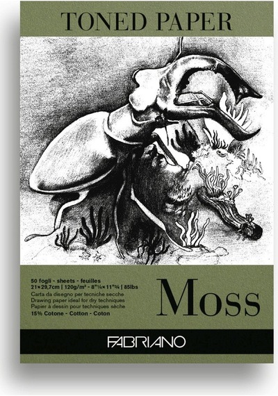 Fabriano Toned Paper Moss Rengi Eskiz Blok 120Gr A4 50 Yaprak