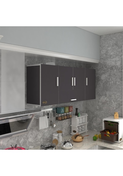 Kenzlife hazır mutfak acus32 gri 060*150*32 mutfak banyo dolabı kapaklı raflı