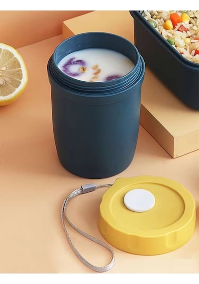 Termos Çorba Ve Yemek Kabı Taşıma - 300 Ml Sarı-lacivert Çok Renkli
