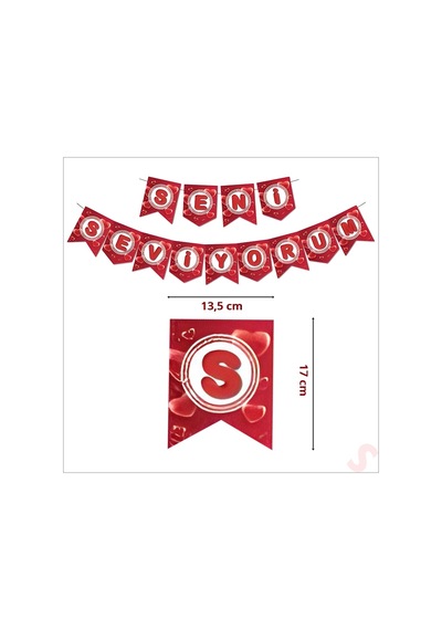 Seni Seviyorum Karton Banner, 190 cm