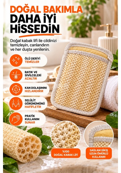 Doğal Kabak Banyo Kesesi Eldiveni Kabak Lifi Peeling Kesesi, Vücut Temizleme Ve Masaj Eldiveni