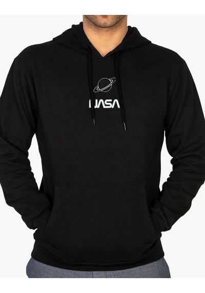 Startmore Relax&basic Jackalco 2 Iplik Iç Pamuklu Tam Kalıp Baskılı Hoodie Siyah Siyah