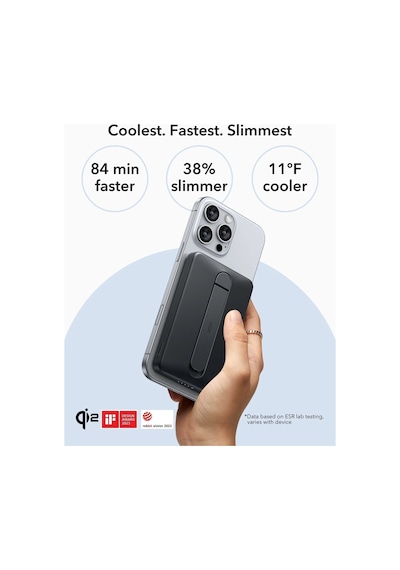 5000 Mah Taşınabilir Şarj Cihazı Halolock Qi2 Kickstand Magsafe Standlı Powerbank - Titanium Titanyum