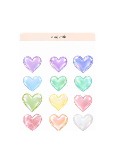 4 Sayfa Kalp Sticker -çeşitli Kalpler Ajanda Scrapbook Journal Etiket - 938332388 Diğer