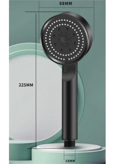 5 Kademeli Turbo Su Tasarruflu Duş Başlığı Siyah Duş Başlığı Fonksiyonlu Duş Alosu