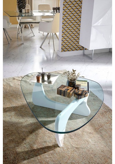 VitrA, Yeni Nesil Modern Elips Geometrik Orta Cam Sehpa, Beyaz