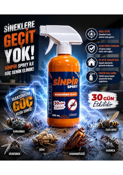 Sinpir Spray 500 Ml Kara Sinek İlacı