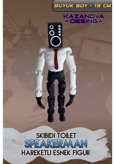 Kazanova Design Speakerman Hareketli Esnek Figür 19 Cm Skibidi Toilet Dekoratif Hediyelik