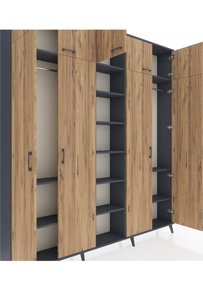 Arges Dolap 12 Raflı 9 Kapaklı 2 Askılı 220x30x243 Antrasit-çam/antrasit Atlas Çam/antrasıt Arges Dolap 12 Raflı 9 Kapaklı 2 Askılı 220x30x243 Antrasit-çam/antrasit Atlas Çam/antrasıt
