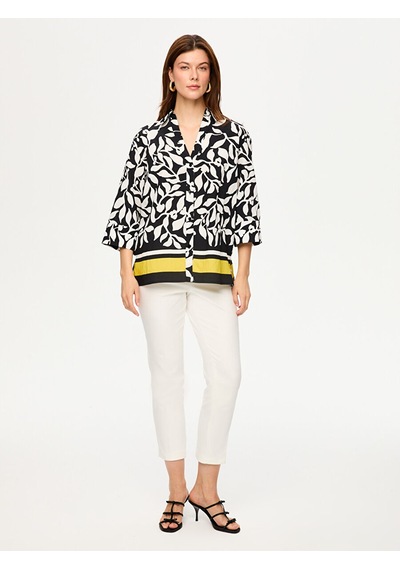 Faik Sönmez Eteği Sulu Monochrome Desen Tunik S26tnk011 Us26tnk01110 Siyah