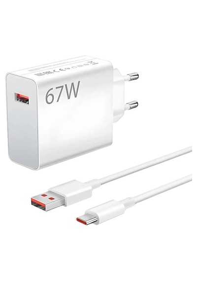 67w Type-c Şarj Adaptörü Ve Kablo Seti, Hızlı, Apple iPhone Redmi Huawei Uyumlu 67 W