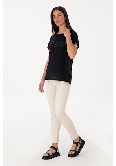 U.S. Polo Assn. Kadın Siyah Bisiklet Yaka Tişört 50300777-VR046