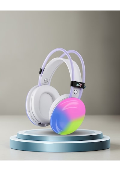 Kulak Üstü Bluetooth Kulaklık Rgb Işıklı 5.3 Kablosuz