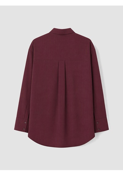 Lcw Modest Bordo Poplin Kadın Gömlek Tunik