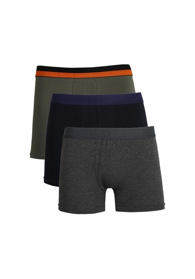 Akbeniz Erkek Penye 3'Lü Boxer 40104-Çok Renkli