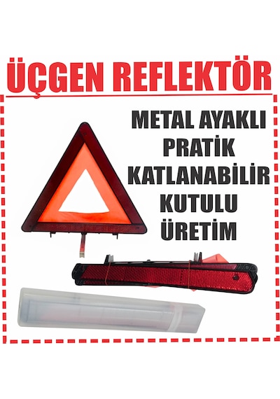 Üçgen Reflektör Metal Ayaklı- Kutulu-katlanabilir 1 Adet