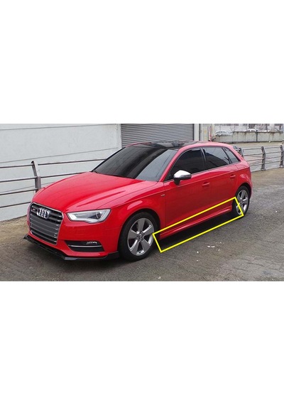 Audi A3 8v Hb Aero Yan Marşpiyel Seti Plastik 2 Adet Mat Siyah 2012-2019 Karlık+ek+bodykit