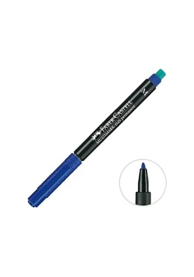 Faber-castell Permanent Asetat Ve Cam Kalemi S Uç 0.4 Mm Mavi - 10 Adet Toptan Paket