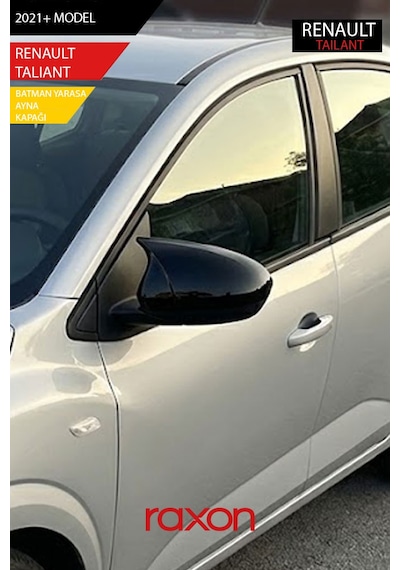 Renault Talıant 2021+ Batman & Yarasa Ayna Kapağı Parlak Piano Black Sport