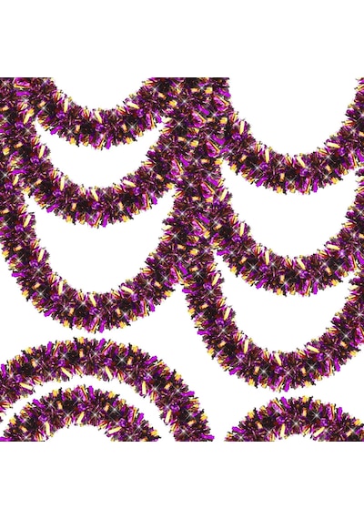 Mor Turuncu Renk 4 Cm Genişlik Garland Çift Renk Sim Süs 180 Cm Bx40