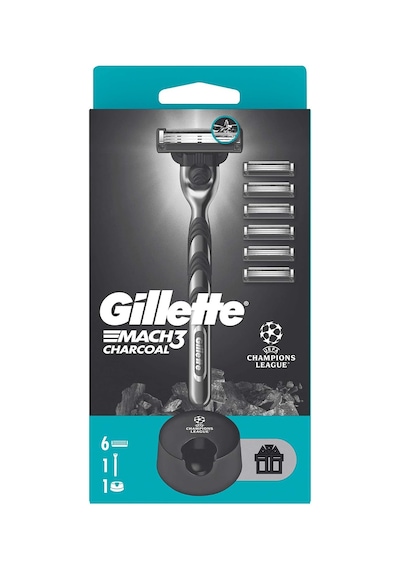 Mach3 Charcoal Tıraş Makinesi + 5 Adet Yedek Tıraş Bıçağı + Premium Stand Hediyeli Peket