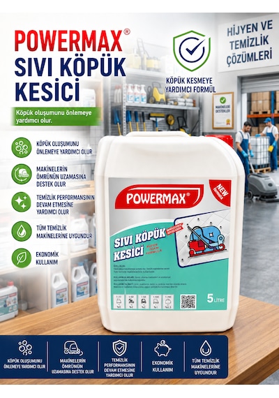 Powermax Sıvı Köpük Kesici 5 Litre Profesyonel Köpük Kontrol Ürünü Tekli