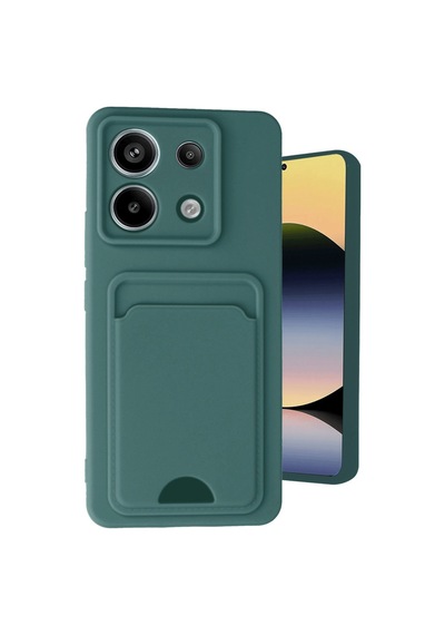 Redmi Note 13 Pro 5g Kılıf Kelvin Kartvizitli Silikon - Koyu Yeşil Bz8683140711320