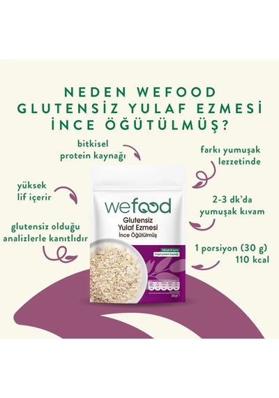 We Food Glutensiz İnce Öğütülmüş Yulaf Ezmesi 300 G