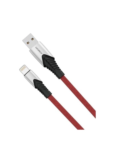 Usb Lightning Hızlı Şarj Kablosu - Kırılmaz Örgülü Bordo Kablo