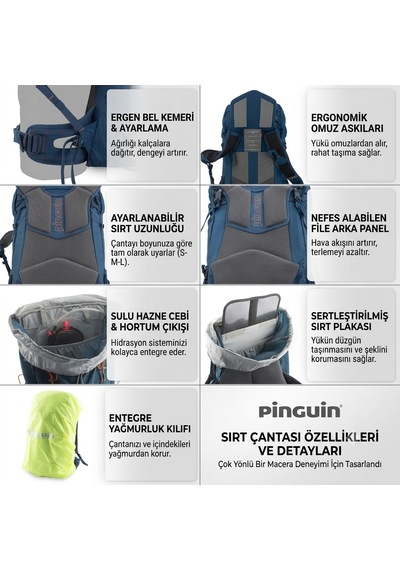 Husky Pınguın Fly 35 Sıyah Sırt Canta Bordo