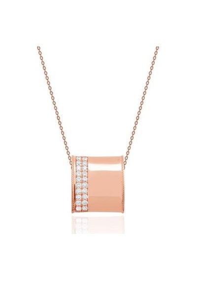 Tektaş - Pembe Beyaz Altın 14 Ayar Trend Kolye N11.45754