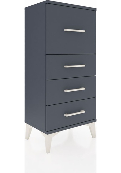 Arges Komodin 4 Çekmeceli 44x30x96 Antrasit-antrasit Antrasit
