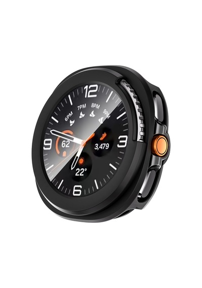 Samsung Uyumlu Galaxy Watch 8 Classic 46mm Sert Pc Kasa Ve Ekran Koruyucu Frm Watch Gard 39 - Siyah