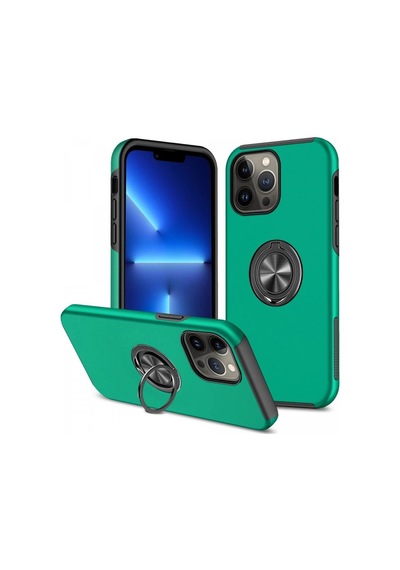 Apple İphone 13 Pro Max Kılıf Elit Yüzüklü Kapak - Yeşil