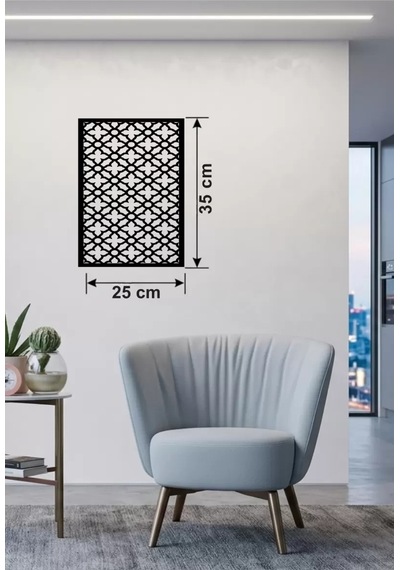 Geometrik Kafes Desenli Ahşap Duvar Tablosu - 25x35 Cm Lazer Kesim Dekoratif Pano Renkli