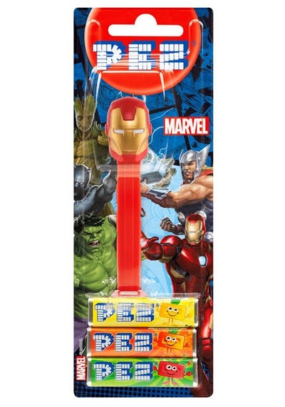 Pez Dispenser Marvel Iron Man Meyve Aromalı Şekerleme Makinesi Ve Şekerleme Yedekleri
