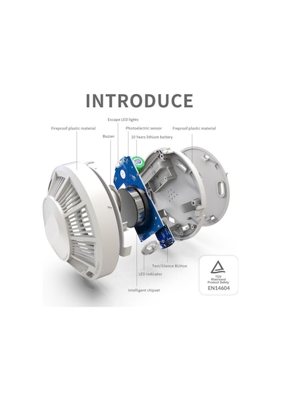 Opax HY-SSA01 Photoelectric Kombine Kablosuz Duman & ISI Dedektörü
ve Alarmı