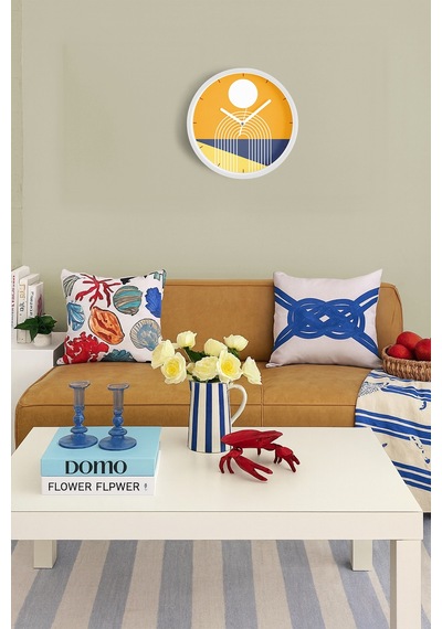 Modern Tasarım Duvar Saati - 30cm - Önü Camlı Beyaz Kasa - Sessiz Mekanizma-jh0485 Beyaz