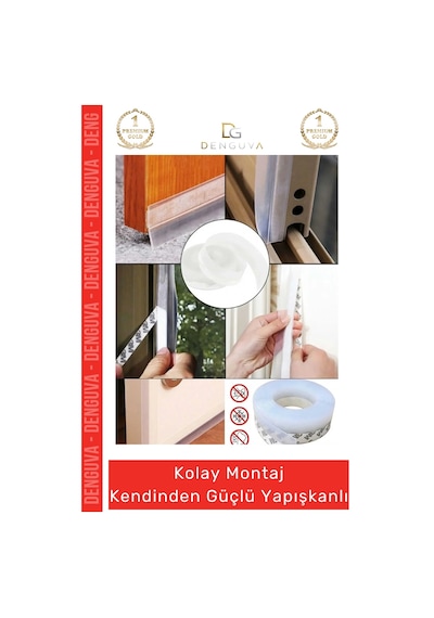 Rüzgar Kesici Ses Böcek Toz Önleyici Yalıtım Kapı Pencere Isı Izolasyon Şeffaf Şerit Bant 5mt 1 Adet Diğer