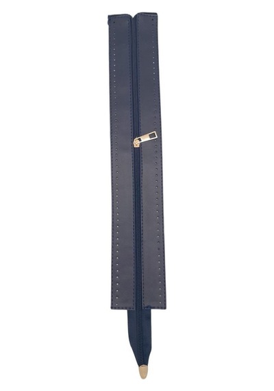 Angel Çanta Aksesuar 40 Cm Derili Fermuar Lacivert Renk Light Gold Metalli