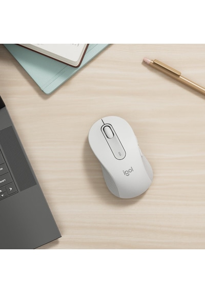 Signature M650 Kablosuz Mouse, Büyük Boy Sağ El İçin, Sessiz, 4000 Dpı, Bluetooth, Logi Bolt Usb Alıcı, 24 Ay Pil Ömrü, Beyaz