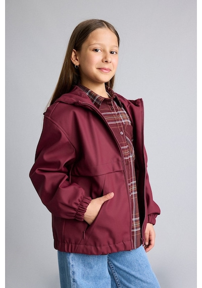 Defacto Kapüşonlu Yağmurluk Kız Çocuk H1659a826aubr306 Bordo-br306