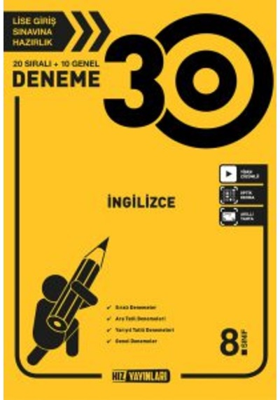 Hız Yayınları 8.Sınıf Ingilizce 30 Lu Deneme (550399049)