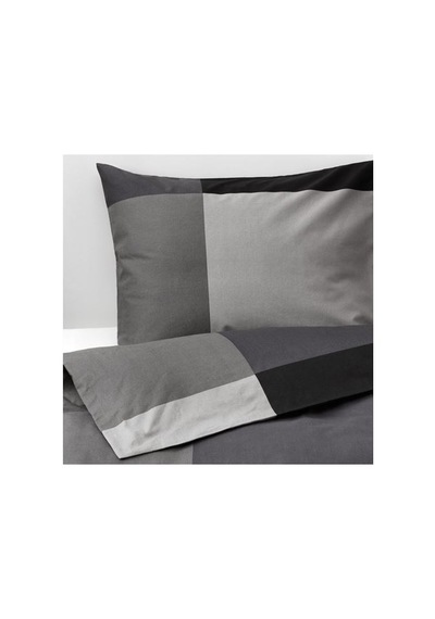 Ikea Brunkrıssla Tek Kişilik Nevresim Seti, Siyah, 150x200/50x60 Cm