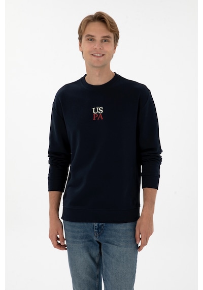 U.S. Polo Assn. Erkek Bisiklet Yaka Comfort Fit Lacivert Basic Sweatshirt 50313760-VR033