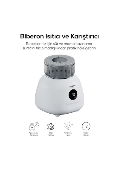 Biberon Isıtıcı Anne Sütü Çözdürme - Karıştırıcılı - Hassas Sıcaklık - Geniş Biberon Uyumlu X1003