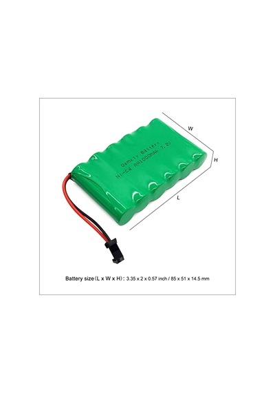 7.2V 1000 Mah Ni-Cd Batarya Ve Usb Şarj Cihazı Siyah Soketli